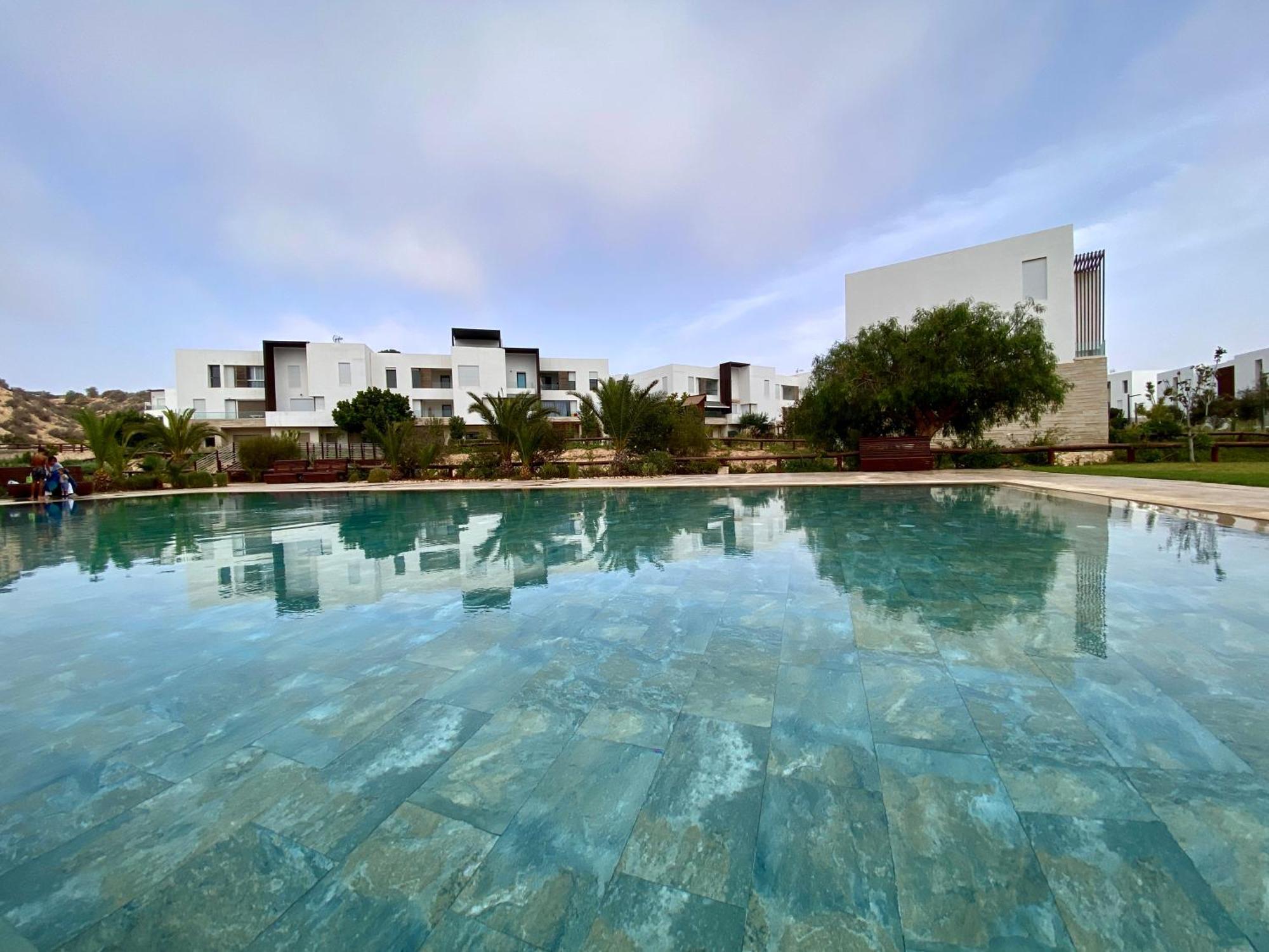 Luxurious Golf & Sea View Beach Apartment With Pool Access - Tamourrit, Taghazout Bay Buitenkant foto